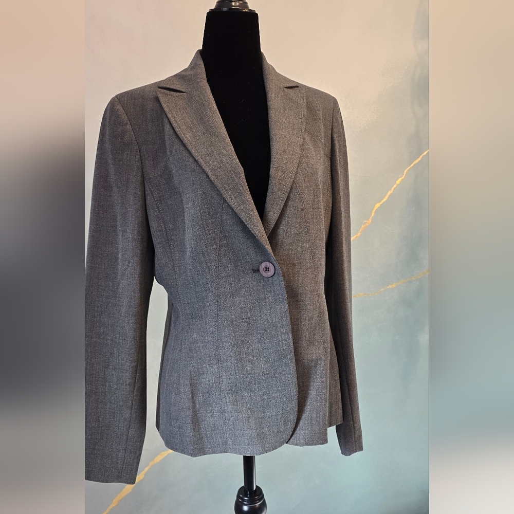 I E Y2k Womens Blazer Suit Jacket Medium Charcoal Grey 6